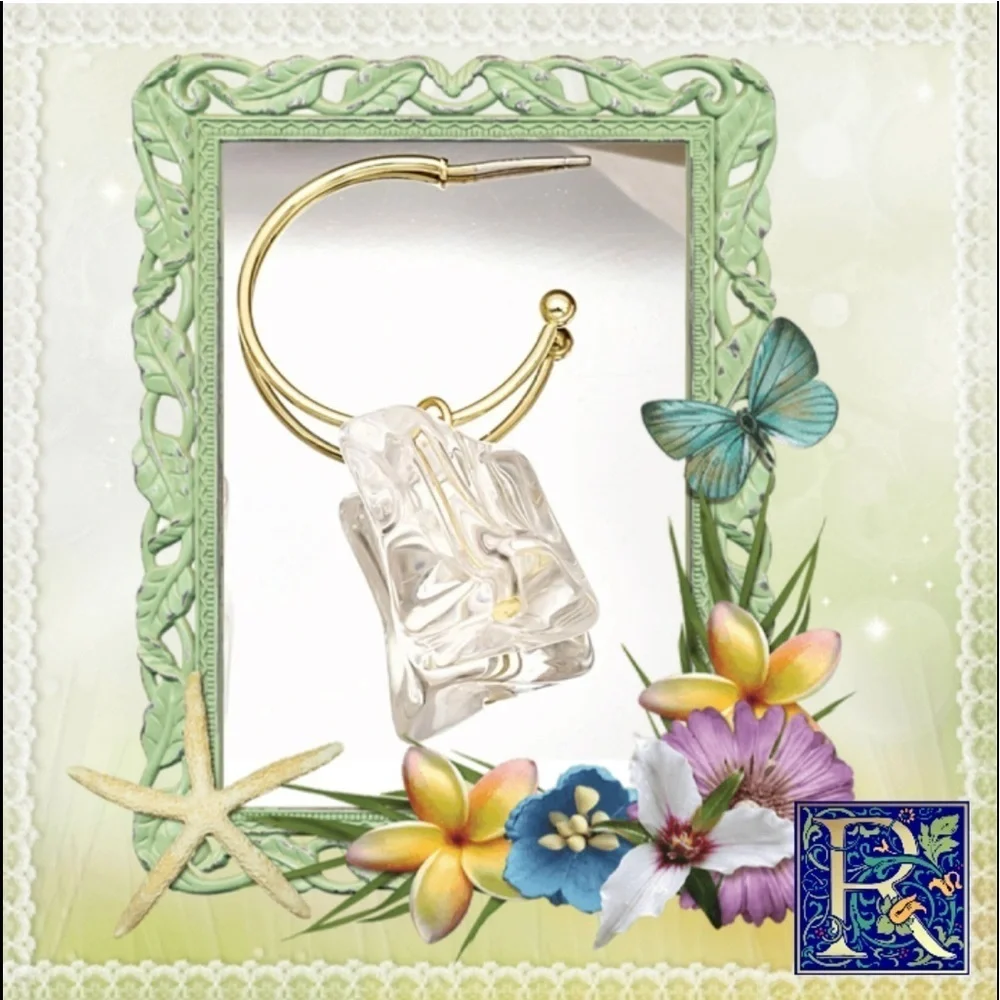 Geometric Ice Block Dangle Earring 🧊 - Picture 4 of 4